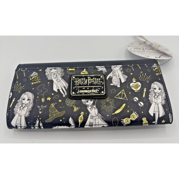 Loungefly Handbags - Loungefly Harry Potter Hogwarts Wizarding World  Magical Elements AOP Wallet NEW
